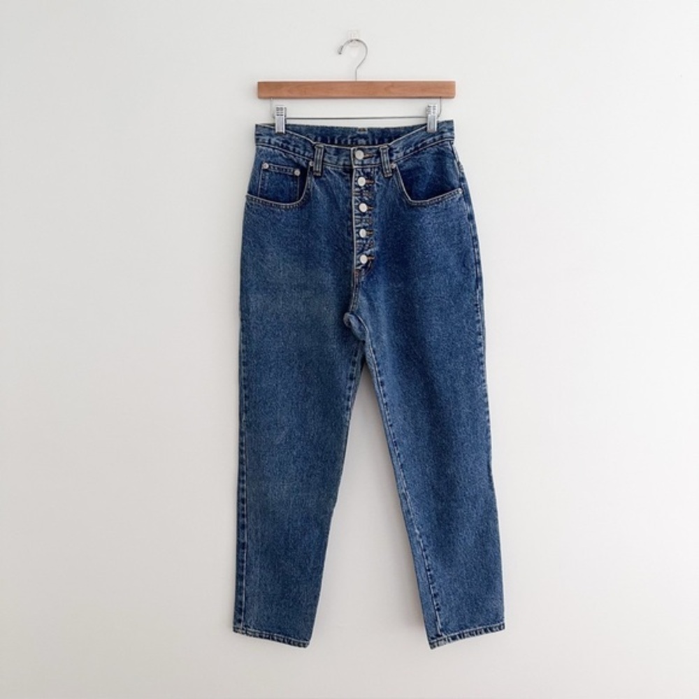 Vintage Jordache High Rise Button Fly Jeans 90s Medium Wash Straight Leg 11/12